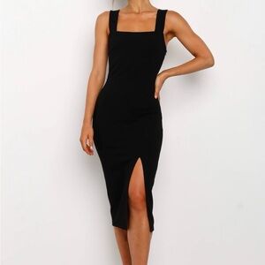 Petal & Pup Classic Black Midi Dress